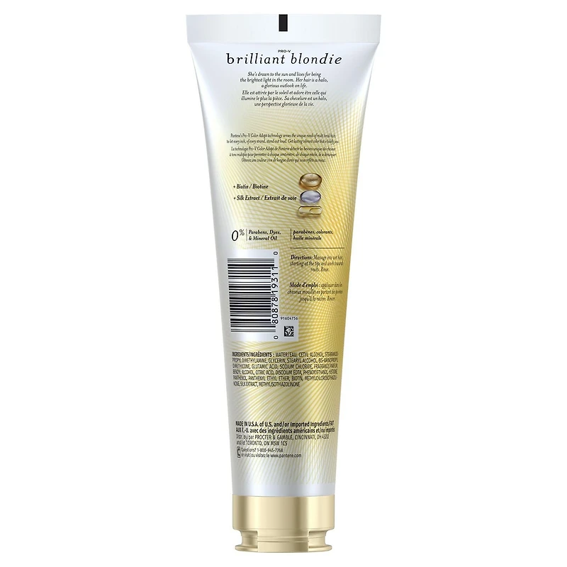 Pantene Brilliant Blondie Daily Rescue Conditioner for Blonde Dyed Hair, Paraben Free