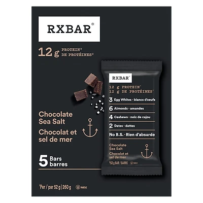 RXBAR® Chocolate Sea Salt Protein Bars 5 x 52 g, RX CHOC SSLT BAR