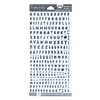 CRAFTY & CO. autocollants d'alphabet, noirs, décoratifs, 518 pièces, bricolage, artisanat ALPHA STKR 518PC BLK