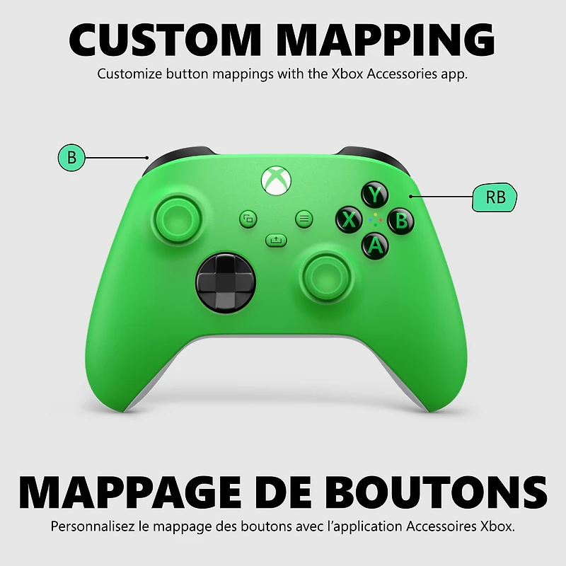 Manette sans fil Xbox - Vert Vélocité pour Xbox Series X|S, Xbox One et appareils Windows