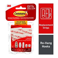Command™ Refill Strips 17200C, Medium/Large, 16 Strips Per Pack, Assorted