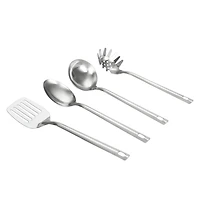 Mainstays Ensemble d'ustensiles de cuisine 4 Pièces en acier inoxydable, spatule, cuillère à fentes, louche et cuillère à pâtes Outils de cuisine indispensables