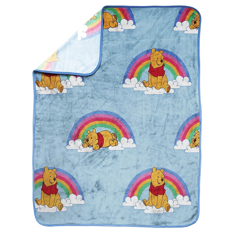 Winnie L'Ourson Jeté en Molleton Toucher Soie pour Enfants, 100 % Polyester