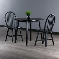 Table de salle à manger à abattant Moreno 3 pièces avec chaises