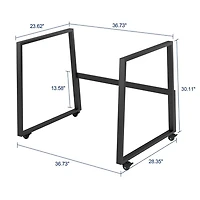 Rocelco 40" Mobile Large Height Adjustable Standing Desk BUNDLE - Rolling Sit Stand Up Dual Monitor Riser - Gas Spring Assist Computer Workstation - Retractable Keyboard Tray - Black