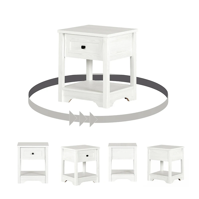 South Shore Hazen Nightstand for Child, in White Pine