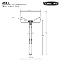 LIFETIME Mammoth Bolt Down Basketball Hoop with 72" Tempered Glass Backboard
