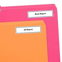 Avery Étiquettes pour couvertures de rapport permanentes à bordure bleu, 5 étiquettes/feuille, 3 feuilles/paquet - 20267