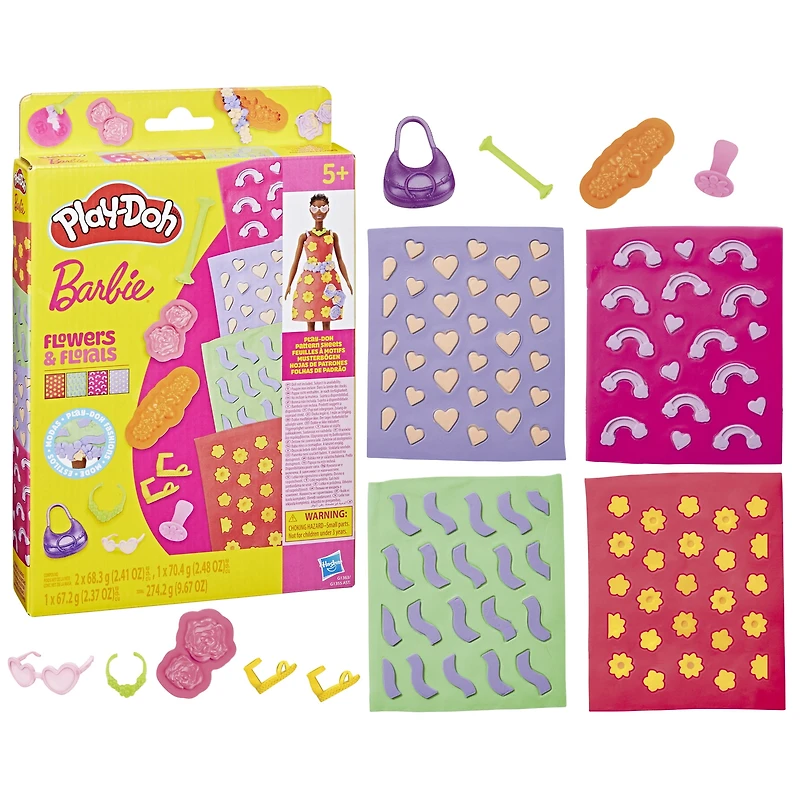 Play-Doh Barbie Fleurs et fleurons, recharges pour coffret de pâte à modeler