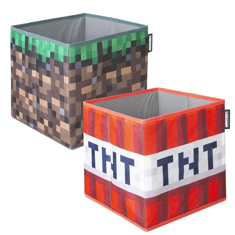 Minecraft Set of 2 Fabric Storage Boxes - TNT/BLOCK