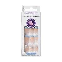 imPRESS French - The No Glue Mani, Snooze, Short Squoval, 30 count., imPRESS French - Snooze