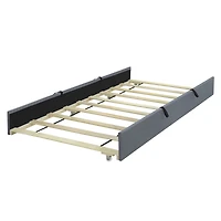 Lit plateforme Noble House en velours gris avec lit gigogne simple, 1 place