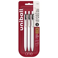 uni® one Stylos gel rétractables, pointe moyenne (0,7 mm), encre bleue, paquet de 3 uni one Stylos gel, Noir 3pk
