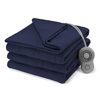 Couverture chauffante Sunbeam en polaire pour pour lits jumeaux, lits à deux places/grands lits et très grands lits, 12 réglages de chaleur, chauffage rapide, arrêt automatique après 12 heur