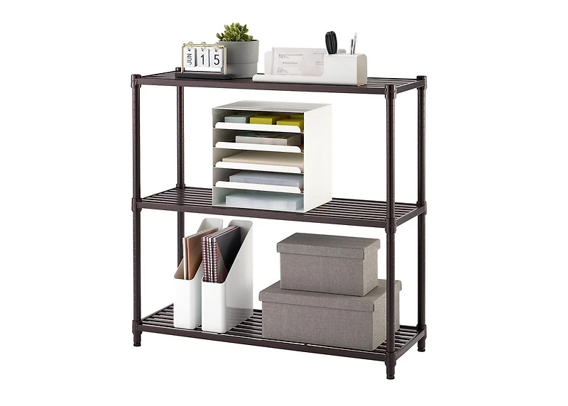 TRINITY 3-Tier Slat Shelving Rack | 36” X 14” X 35” | Dark Bronze