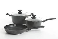 Oster Kingsway 5 Piece Aluminum Nonstick Cookware Set, Grey
