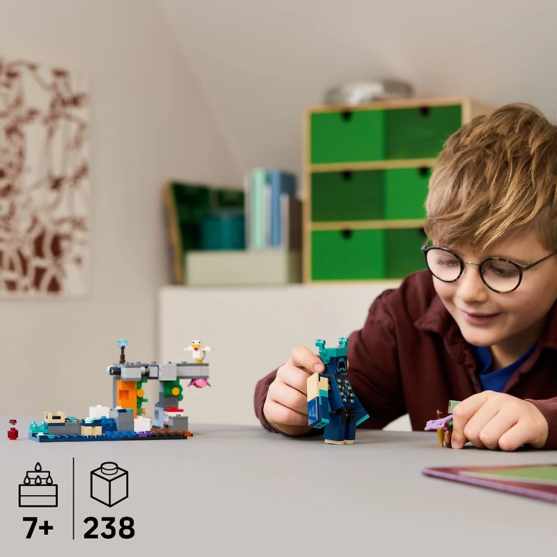 LEGO Minecraft La Rencontre avec le Gardien, Produit de Jeu Vidéo à Collectionner 21274 LEGO La rencontre avec 21274