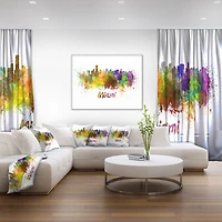 Design Art Miami Skyline Canvas Print