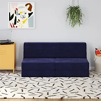 Novogratz The Flower Modular Chair and Lounger Bed with 5-in-1 Design, Black
