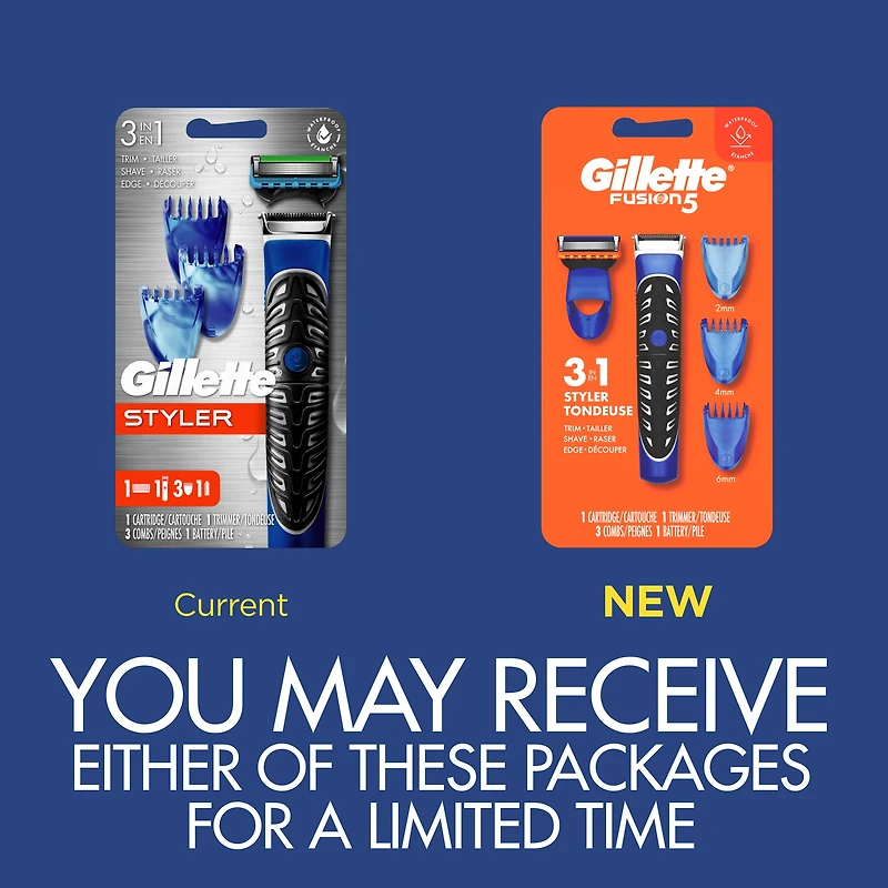 Gillette Fusion5 Styler Facial Hair Trimmer for Men, All-in-One Shave, Trim, and Edgeillette Trimmer for Men’s Grooming, 1CT