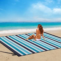 Mainstays 48"x72" ,100% Recycled Polypropylene, Outdoor Picnic, Camping Beach Mat Stripe -Lightweight Beach Mat