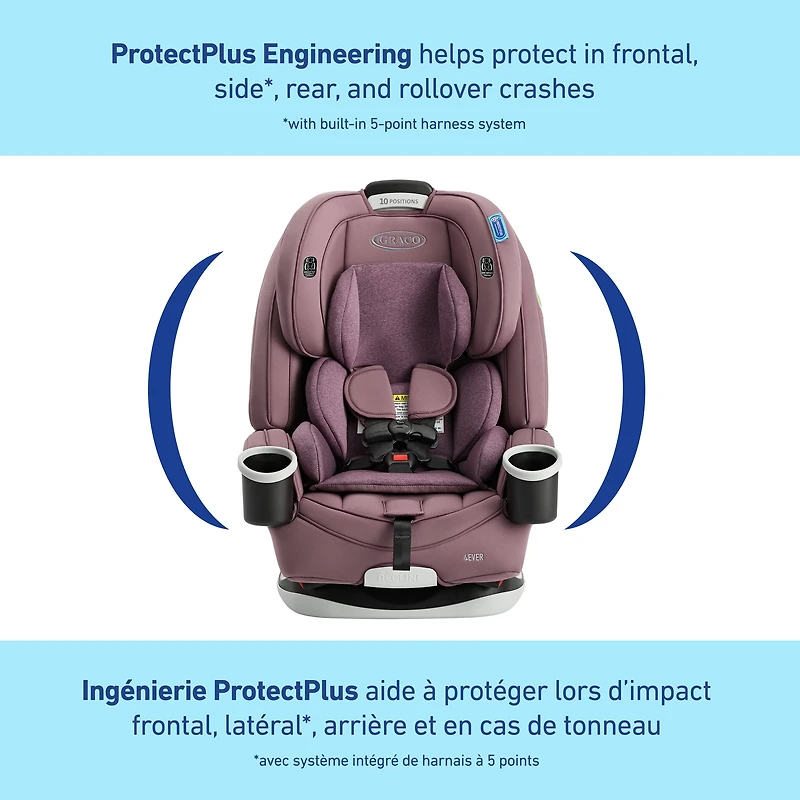 Siège d'auto 4-en-un convertible 4Ever de Graco - Polyvalent, confortable et sûr pour les bébés jusqu'aux préadolescents, 1,8 à 54 kg (4 à 120 lb) Chelsea