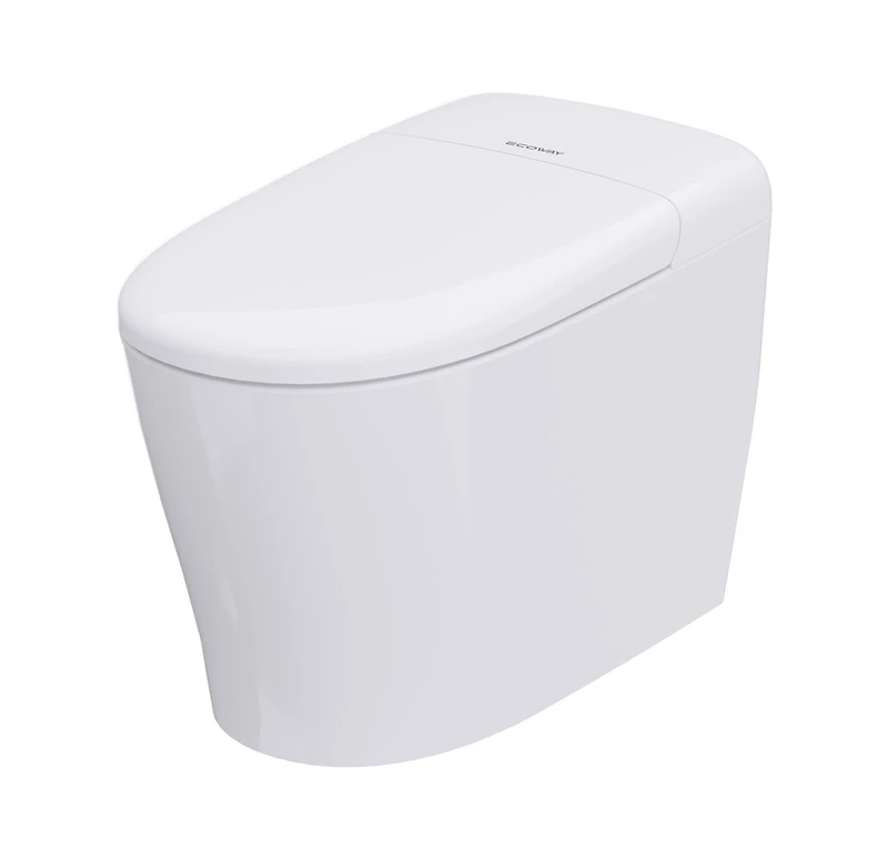 Ecoway Deluxe 1-Piece 1.28GPF Single Flush Elongated Standard Tankless Smart Bidet Toilet in White