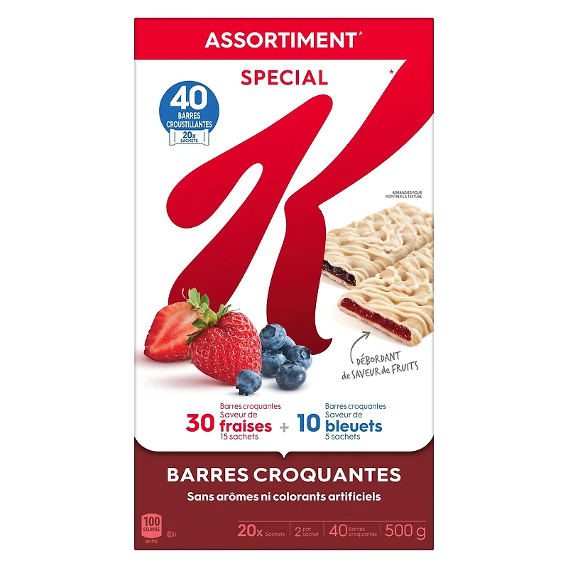 Kelloggy's Barres croquantes géantes Special K 40 croquantes, 500 g