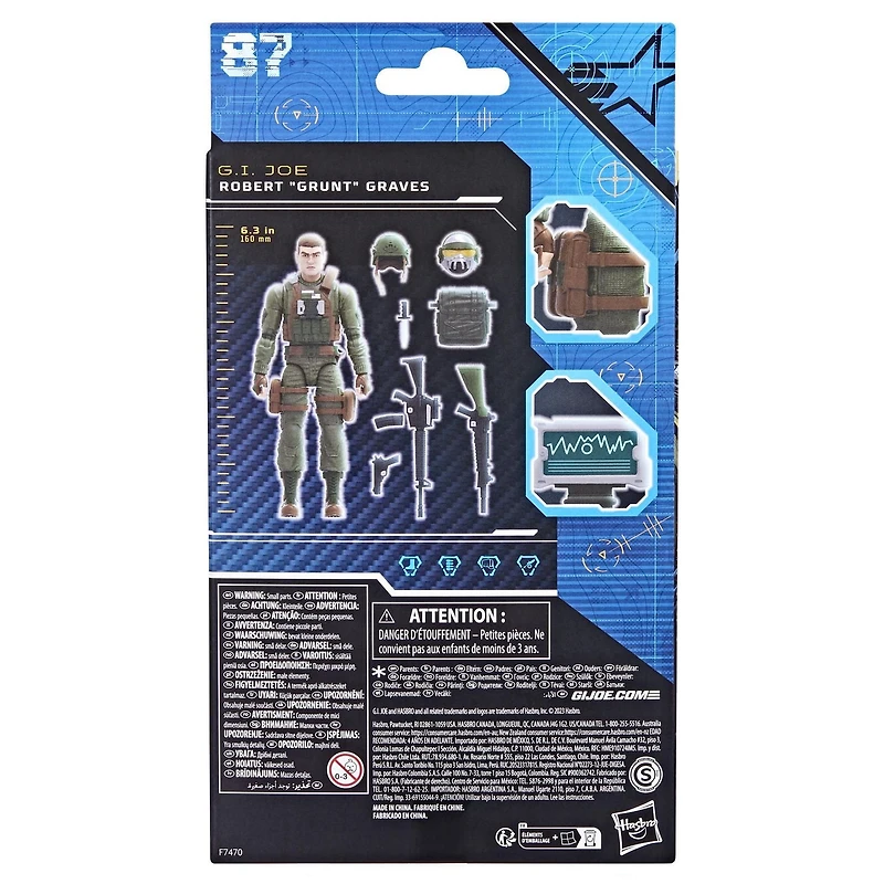 G.I. Joe Classified Series Robert "Grunt" Graves, Collectible G.I. Joe Action Figure, 87, 6 inch Action Figures For Boys & Girls, With 8 Accessories