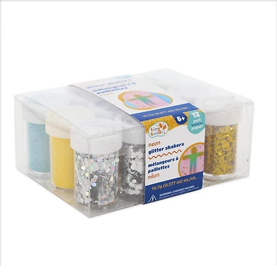 TINY HANDS Glitter Shakers, Neon, 12 pack, 10.7 g (0.37 oz) each