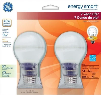 GE energy smart® CFL 9W 2PK