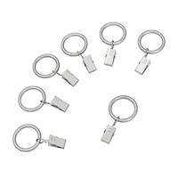 Anneaux avec pinces pour rideaux Nickel 2,5 cm Mainstays (paquet de 7)