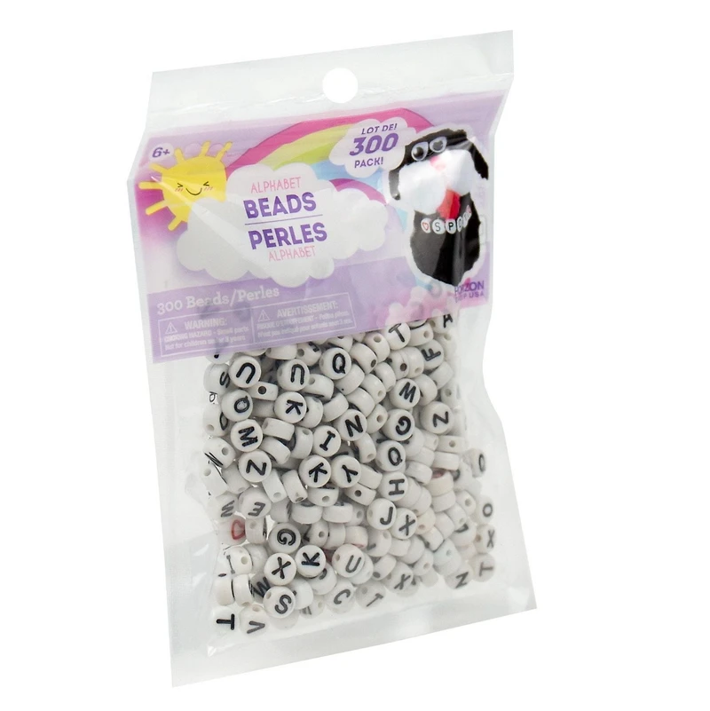 Petites perles blanches avec lettres de l’alphabet par Horizon Group USA