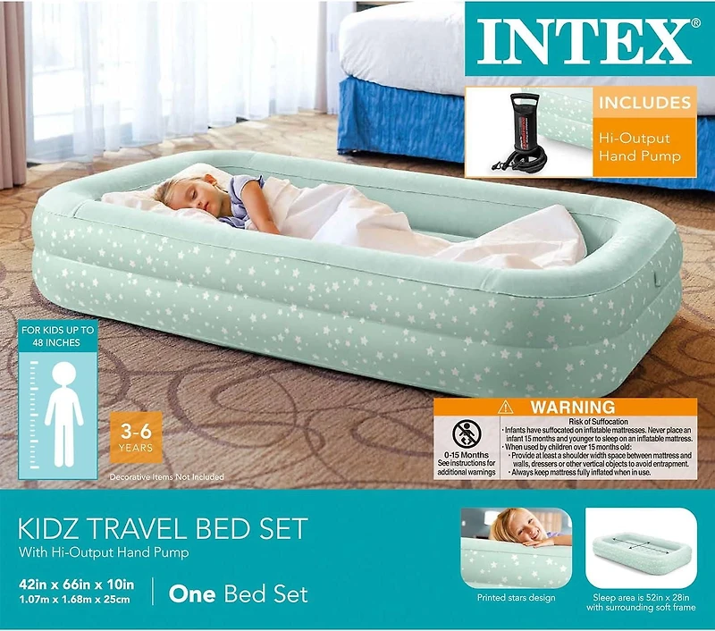 Matelas gonflable Intex Kidz Travel Bed avec pompe à main et sac de transport