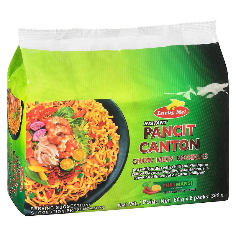 Lucky Me! Nouilles instantanées Pancit Canton Saveur de Calamansi avec piment fort 6 x 60g