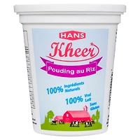 Pouding au riz Kheer de Hans Dairy