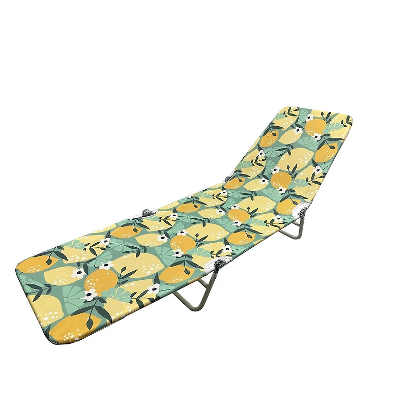 Fabric Beach Lounger,Lemon