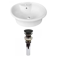 American Imaginations AI-31399 16,5 pouces W au-dessus du navire blanc de compteur pour le perçage de centre de 1 trou