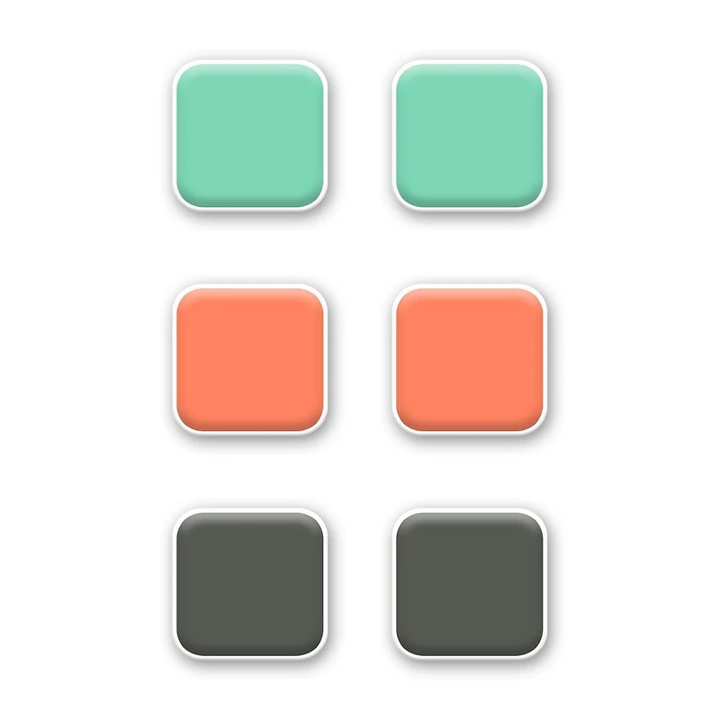 Quartet Square Magnets, Square Magnets, 6 Pack
