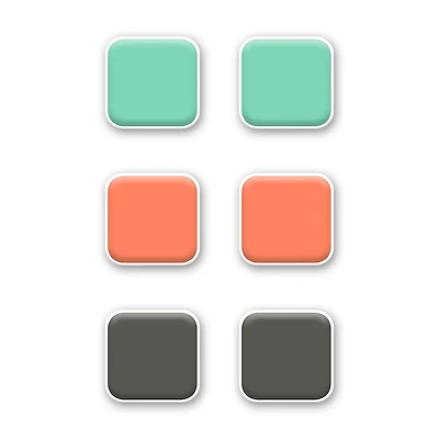 Quartet Square Magnets, Square Magnets, 6 Pack