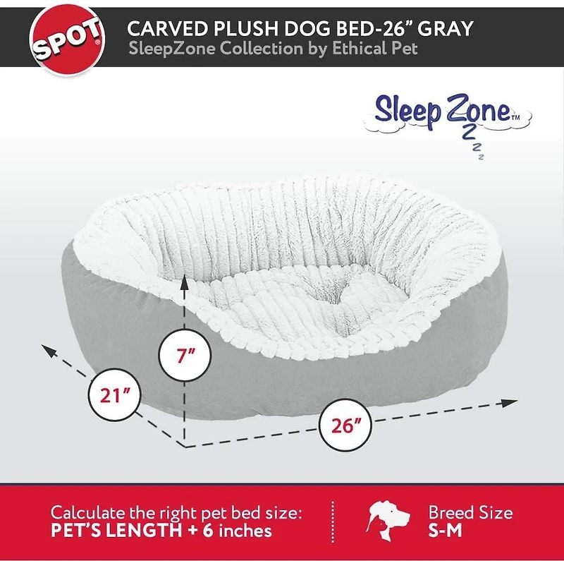 Sleep Zone Lit pour Chien en Peluche Sculpté