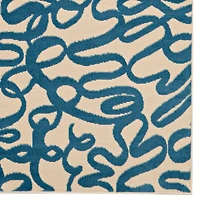 Capri Sasha Cream & Blue 4' 3" x 7' 3" Area Rug