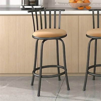 Ensemble de tabourets de bar réglables en hauteur Homy Casa, en suédine avec cadre en fer industriel