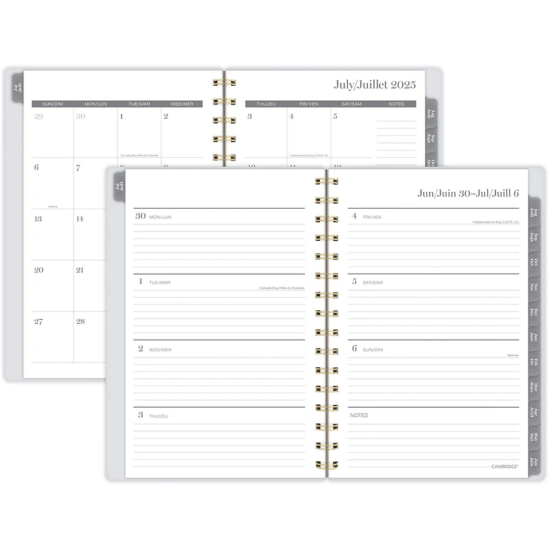 Agenda scolaire hebdomadaire Cambridge® Color Bar rose 2025-2026