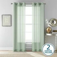 Mainstays Windowpane Sheer Curtain Panel Pair, Set of 2, White, 38" W x 84" L, 2 Set MS Sheer Curtain Panel