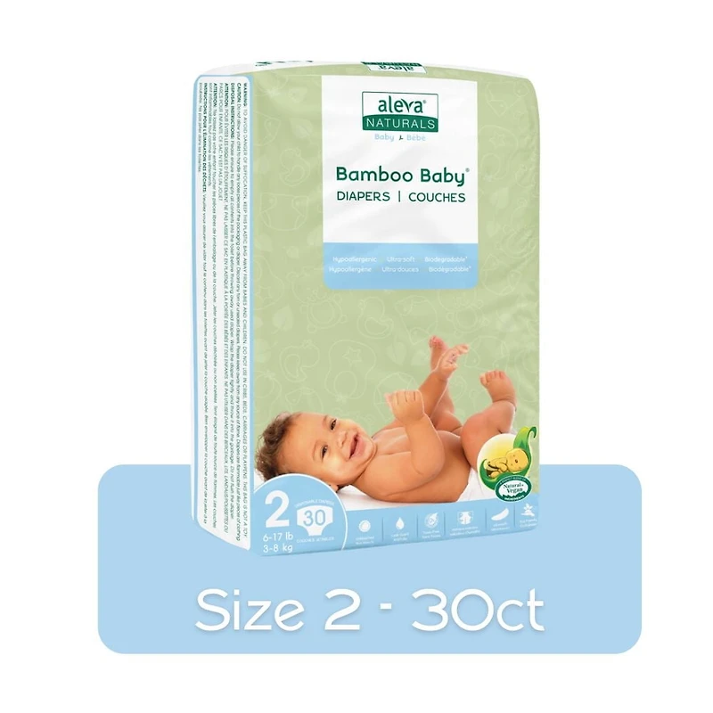 Aleva Naturals® Couches Bamboo Baby (Taille 2) - 30 Format