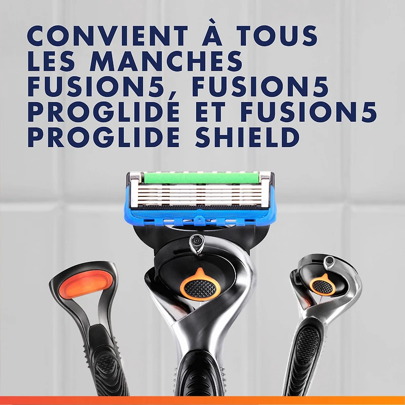 Cartouches de rechange de rasoir Gillette Fusion5 ProGlide pour hommes de rasoir pour manche de rasoir Flex-pivot, cartouches à 5 lames de rasoir, lame de précision pour hommes