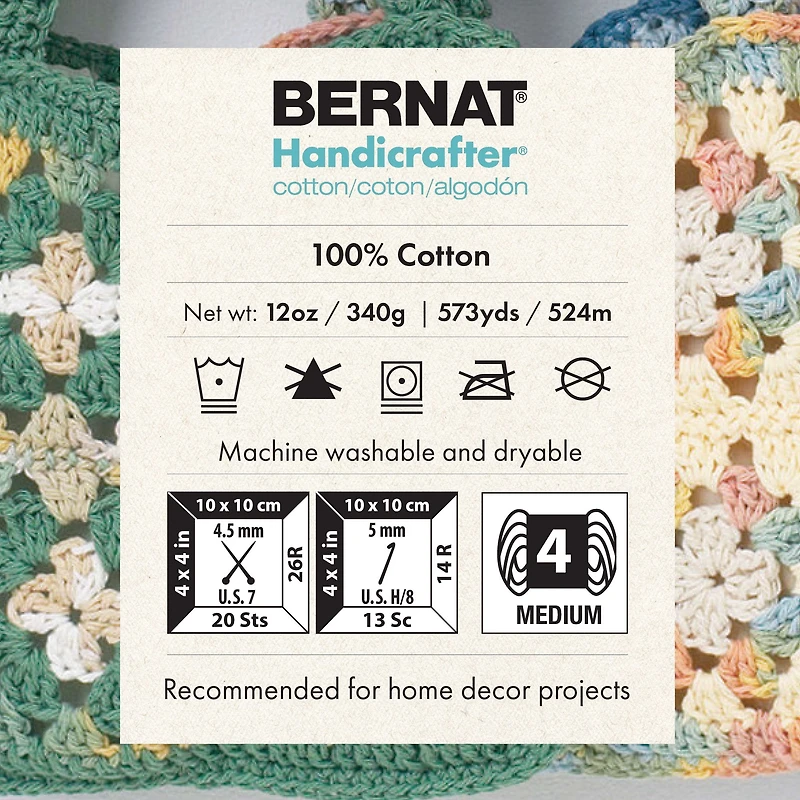 Bernat® Handicrafter® Ombre Yarn, Cotton #4 Medium, 12oz/340g, 573 Yards