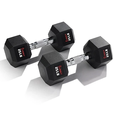 Sunny Health & Fitness Haltères hexagonaux de 25 livres, paire