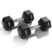 Sunny Health & Fitness Haltères hexagonaux de 25 livres, paire
